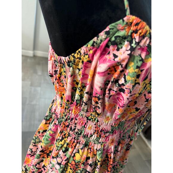 Pink floral summer dress event ready garden party bridal party dress ready - Picture 3 of 4